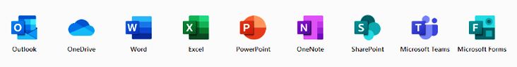 Logos des applications office 365